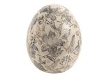 Clayre & Eef Uovo Di Figurina Ø 11X14 Cm Grigio Beige Ceramica Fiori