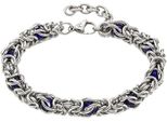 Edelstahlarmband Bruno Banani "Schmuck", Blau (Edelstahlfarben, Dunkelblau, Dunkelblau), ArmbäNder, Damen, 25,5Cm, Edelstahl, Edelstahlarmband, Mit Glasstein