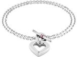 Armkette Tommy Hilfiger "Toggle Heart", Weiß (Edelstahlfarben, Blau, Rot, Weiß), ArmbäNder, Damen, 17Cm, Edelstahl, Armkette, Mit Emaille