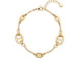 Armband Leonardo "Herma", Gold (Gelbgoldfarben, Kristallweiß, Kristallweiß), ArmbäNder, Damen, 23Cm, Edelstahl, Armband, Mit Zirkonia (Synth.)