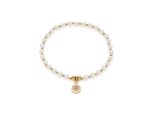 Armband Ciao By Leonardo "Pelena Gold Ciao", Gelb (Gelbgoldfarben, Weiß, Kristallweiß, Kristallweiß), ArmbäNder, Damen, 16,5Cm, Edelstahl Perlen Polyurethan, Edelstahl, Perlen, Polyurethan, Perlenarmband, Mit Kristallglas - Mit Muschelkernperle