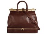 Reisetasche PikÉ, Gr. B/H/T: 48Cm X 36Cm X 20Cm Onesize, Braun, Leder, GläNzend, Taschen Reisetasche, Echt Leder, Made In Italy