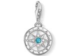 Charm-EinhäNger Thomas Sabo "Kompass", Bunt (Silberfarben, Weiß, Weiß), Charms, Damen, Silber 925 (Recycelt), Mit Zirkonia (Synth.), Farbstein-Imitat