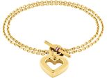 Armkette Tommy Hilfiger "Toggle Heart", Bunt (Gelbgoldfarben, Blau, Rot, Weiß), ArmbäNder, Damen, 17Cm, Edelstahl, Armkette, Mit Emaille