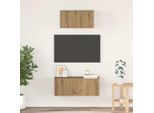 Maison Exclusive - Set Di Mobili Tv Da Parete 2 Pezzi In Legno Di Rovere Artigianale