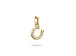 Charm-EinhäNger Thomas Sabo "Charm Hufeisen-Design Vergoldet - Connect", Gold (Gelbgoldfarben, Kristallweiß, Kristallweiß), Charms, Damen, Silber 925 (Recycelt), Mit Zirkonia (Synth.)