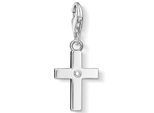 Charm-EinhäNger Thomas Sabo "Kreuz", Bunt (Silberfarben, Weiß, Weiß), Charms, Damen, Silber 925 (Recycelt), Mit Zirkonia (Synth.)