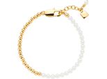 Armband Leonardo "Lucinda", Gold (Gelbgoldfarben, Weiß), ArmbäNder, Damen, 21Cm, Edelstahl Perlen, Edelstahl, Perlen, Armband, Mit Perle (Imitiert)