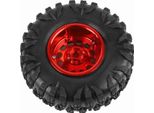 4Pcs Rc Crawler Gomma Pneumatico Metallo Ruota Mozzo Accessorio Adatto Per 1/10 Rc Auto 2,2 Pollicirosso