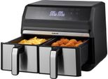 Inventum Inventum GF800HLD - Friggitrice Ad Aria Doppia - Friggitrice Ad Aria Calda - 2 X 4 Litri - 8 Programmi - Doppia Funzione Di Cottura - Da 80 A 200°C - 1700 Watt - Nero/Rvs