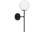 Applique Siena Cromo Nero 1 Luce Vetro Bianco E14