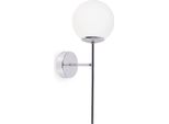 Applique Siena Cromo 1 Luce Vetro Bianco E14