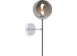 Applique Siena Cromo 1 Luce Vetro Grigio Fumo E14