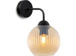 Applique Riffle Nero 1 Luce Vetro Miele E27