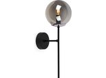 Applique Siena Nero-Cromo 1 Luce Vetro Grigio Fumo E14
