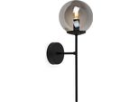Applique Siena Nero 1 Luce Vetro Grigio Fumo E14