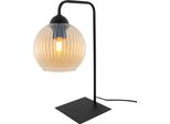 Lampada Da Tavolo Riffle Nero 1 Luce Vetro Palla Di Miele E27
