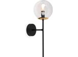 Applique Siena Nero-Oro A 1 Luce In Vetro Trasparente E14