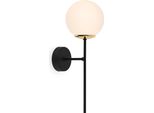 Applique Siena Nero-Oro 1 Luce Vetro Bianco E14