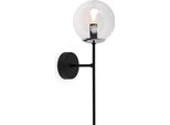 Applique Siena Cromo Nero 1 Luce Vetro Trasparente E14