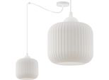 Lampada A Sospensione Riffle Spider White 1 Luce In Vetro Bianco Cilindro E27