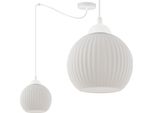 Lampada A Sospensione Riffle Spider White 1 Luce Vetro Bianco Globo E27