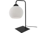 Lampada Da Tavolo Riffle Nero 1 Luce Vetro Bianco Globo E27