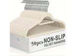 50 Pezzi Appendiabiti Antiscivolo, Salvaspazio, Ruotabili A 360°, Appendiabiti In Velluto Antiscivolo, Appendiabiti Premium Con Portacravatte, Bianco