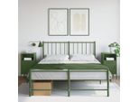 Vidaxl Comodini 2 Pz. Verde Oliva 36X39X68 Cm In Acciaio