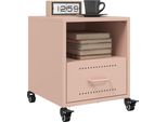 Vidaxl Comodini 2 Pz. Rosa 36X39X43,5 Cm In Acciaio