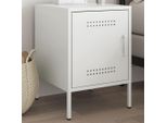 Vidaxl Comodino Bianco 36X39X50,5 Cm In Acciaio