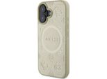 Guess Guhmp16Spsapsmed Iphone 16 6.1 ZłOty/Oro Custodia Rigida Saffiano Peony Classic Logo Magsafe