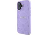Guess Guhmp16Spsapsmeu Custodia Rigida Per Iphone 16 6.1 Fioletowy/Purple Saffiano Peony Classic Logo Magsafe