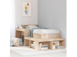 Vidaxl Comodino Con Scrivania 222X107X75 Cm In Legno Di Pino Massiccio