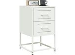 Vidaxl Comodini 2 Pz. Bianco 36X39X60,5 Cm Acciaio