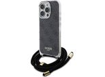 Guess Guhcp16Lhc4Sek Iphone 16 Pro 6.3 Czarny/Nero Custodia Rigida Crossbody Cord 4G Print