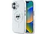 Karl Lagerfeld Klhmp16Shlschh Iphone 16 6.1 BiałY/Bianco Custodia Rigida Iml Metallo Testa Choupette Magsafe