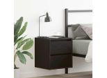 Vidaxl Comodino A Parete Look Rovere Nero 38X34X40 Cm