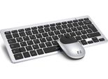 Tastiera E Mouse, Tastiera Wireless Compatta Ultrasottile E Mouse Da 1600 Dpi Con Clic Silenzioso Per Pc, Laptop, Desktop, Smart Tv, Layout Qwertz