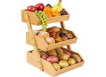 Relaxdays Etagere Di Frutta In Bambù A 3 Livelli