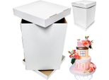 Brand4Cake Scatola Per Dolci Alta 30×30×45 Cm, Bianca, Robusta