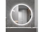 Specchio Da Bagno Rotondo A Led Ø80 Cm - Dimmerabile, Antiappannamento, 3 Colori Di Luce, Montaggio A Parete, Specchio Per Il Trucco Con Illuminazione