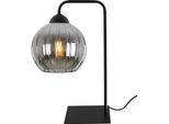 Lampada Da Tavolo Costa Nera A 1 Luce, Vetro Grigio Fumo, Sfera E27