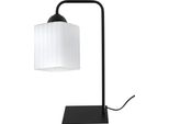 Lampada Da Tavolo Riffle Nera A 1 Luce In Vetro Bianco Cubico E27