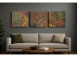 Copperandcraft Set Di 3 Opere Da Parete In Rame 120X40 Cm, Opere Da Parete In Metallo Fatte A Mano, Design Moderno, Decorazione Murale In Metallo, Produzione Ue