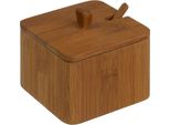 Howhomely | Zuccheriera - Zuccheriera Con Cucchiaio - In Bambù - 10 X 10 X 6,5 Cm - 400 Ml - Boho E Rustica