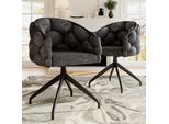 Sweiko Sedie In Velluto (2 Pezzi), Sedia Girevole, Girevole A 360°, Sedie Da Soggiorno, Sedie Da Sala Da Pranzo, Sedie Per Il Trucco, Sedie Moderne In Stile Fashion, Sedie Da Sala Da Pranzo Con Schienale, Sedia Ergonomica, Sedie A Bolle, Grigio