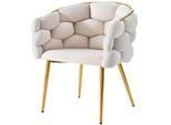 Sweiko Sedie In Velluto 1 Sedia (Sedie Da Soggiorno, Sedie Da Sala Da Pranzo, Sedie Per Il Trucco, Sedie Moderne In Stile Moda, 1 Set), Gambe In Ferro Dorato, Sedie Beige, Sedie A Bolle (11,24 Scambio Schienale