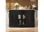 Isola Da Cucina Sweiko, Pareti Divisorie Rimovibili, Mobile Da Cucina, Carrello Per Sala Da Pranzo Con Piano Di Lavoro, Mobile Buffet, Carrello Per Sala Da Pranzo Con Venature Del Legno, Mobile Buffet, Mobile In Vetro Temperato, Nero