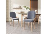 Sedia Da Pranzo Sweiko In Velluto, Set Di 2, Design Rattan, Soggiorno, Camera Da Letto, Con Quattro Gambe In Metallo (Effetto Legno), Grigio